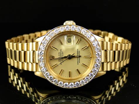 gold women's rolex watch price|18k gold rolex women's watch.